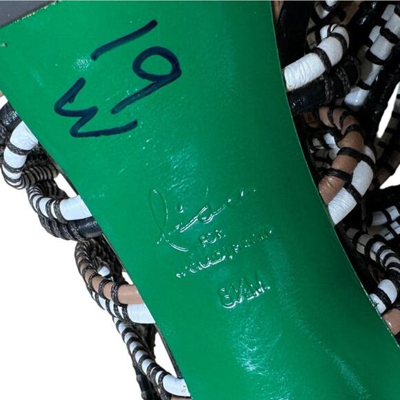 Lisa For Donald J. Pliner Danisa Black Leather Beaded Stiletto Women's  8.5 EUC - Picture 6 of 6